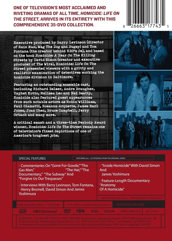Homicide Life on the Street: The Complete Series (DVD, 2017, 35-Disc Box Set)NEW - Image 2 of 2