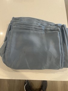 Blue Solid Room Darkening Rod Pocket Curtain Panels Polyester 54 x 84 in