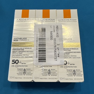 La Roche Posay Anthelios Age Correct SPF50+ Daily Cream 3 Pack 50mL Read.