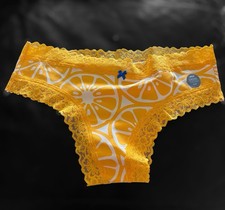 Aerie Women s Cheeky Panties Sz M Citrus Print Orange Lace Underwear Cute New