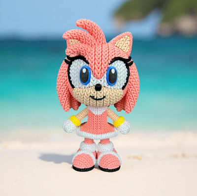 Amy Rose aus Sonic  (Whale3DStudio Model) 3D Druck gestricktes Muster