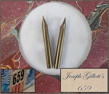 2 vintage Joseph Gillott's Crowquill no.659 nibs