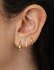 Aretes Pendientes Argollas en Oro 10K Joyería Fina de Moda Regalos Para Mujer