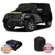 JZAHYUK Waterproof Car Cover for Jeep Wrangler 4 Door All Weather Rain Cover Out