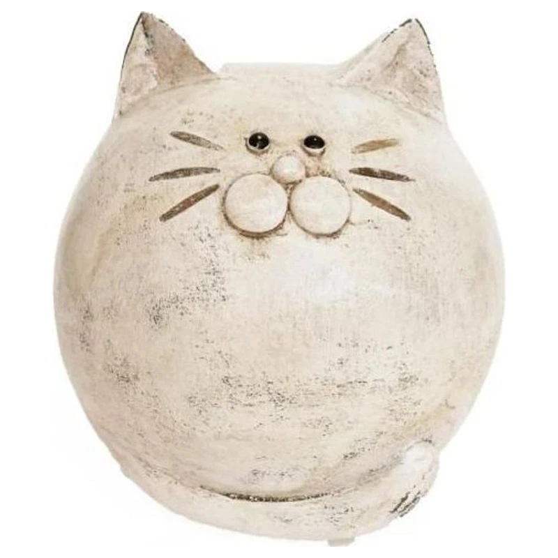Gatto Bianco in Resina 15 cm Soprammobile Statuetta Arredo Casa Idea Regalo, fotografia 6 di 9