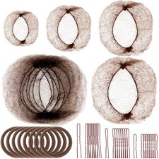240pcs Hair Nets Kit, 4 Sizes Hair Net, 100pcs Invisible Nets for Ballet Reci...