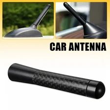 3 INCH CARBON REAL FIBER CAR AM/FM ANTENNA RADIO SCREW AERIAL BLACK AUXITO PART