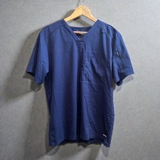 Grey's Anatomy Barco Scrub Top Mens Medium Navy Blue Spandex Stretch GRST079