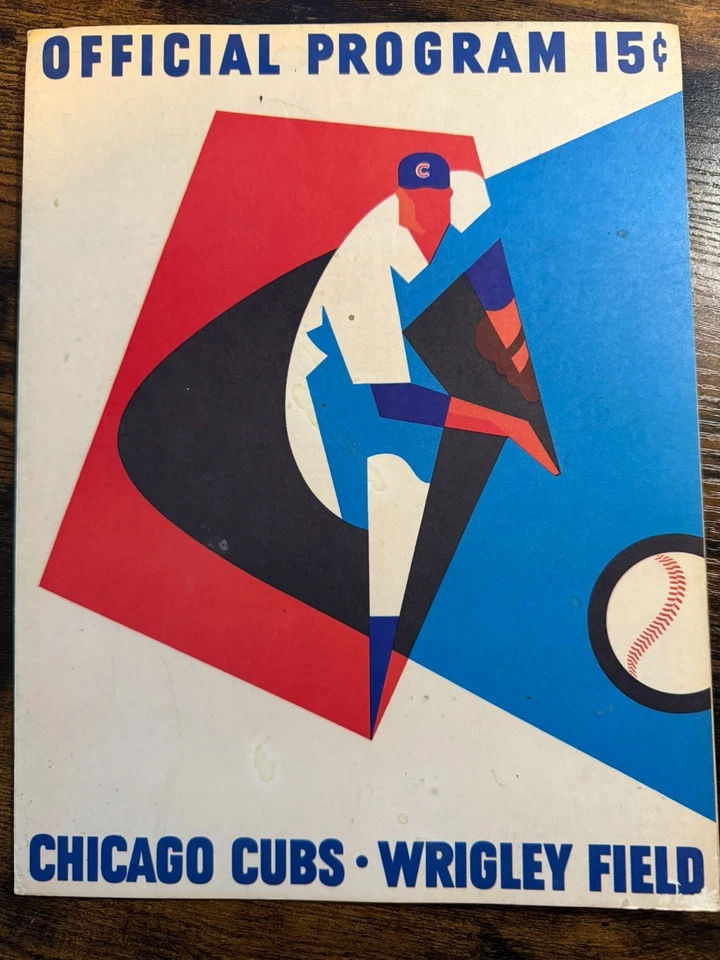 1965 Chicago Cubs Wrigley Field Program Sheet Budweiser Old Style Ad MLB Vintage - Image 4 of 4
