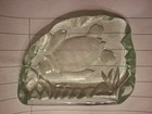 Sea Turtle Lime Green 3D Art Solid Glass Paperweight Impressed Etched Suncatcher — photo 1
