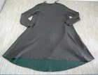 COS Dress Womens Large Grey Green A Line Long Sleeve Midi Flare Minimalist
