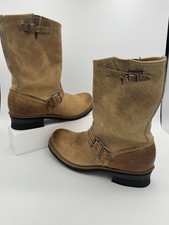 701 FRYE Campus Women  s Brown Leather Mid-Calf Boots US 9 Made In USA NO RES 