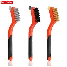 Durable Cleaning Brushes - 3PCS Stainless Steel, Brass, and Nylon Wire Brushes