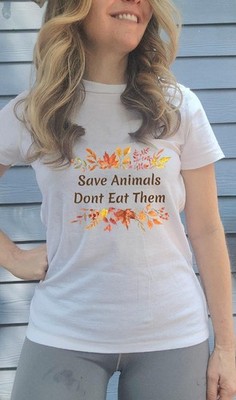 Autumn Themed Animal Rights Tee, Save Animals T-Shirt, Vegan Message