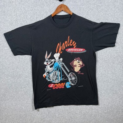 Vintage 1993 Harley Davidson Looney Tunes Bugs Bunny Taz M T-Shirt