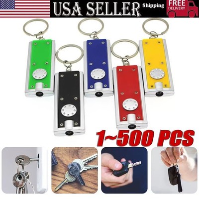 1~500x Mini Keychain Flashlight LED Light Bulk Small Flashlight for Outdoor Lot