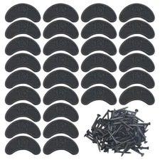 30PCS Heel Plates Black Heel Taps Rubber Tips Sole Repair Pad with Nails(2.04...