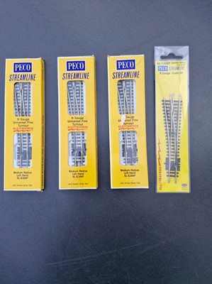 NEUWERTIGE PECO Spur N  Code 55 Weichen links mittlerer Radius SL-E396F