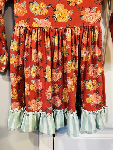 Matilda Jane Wonderment Rosie Posie Floral Twirl Long Sleeve Dress Girls Size 6 - Picture 4 of 9