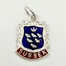 Vintage 925 Sterling Silver Sussex Travel Bracelet Charm Pendant