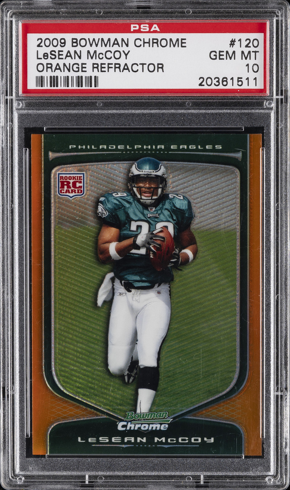 LeSean McCoy Bowman Chrome #120 Orange Refractor