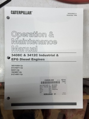 Caterpillar CAT 3408C 3412C Industrial Diesel Engines Operation Manual