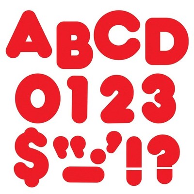 Trend Red 4-Inch Casual Uppercase Ready Letters (T457)