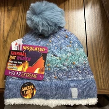 Polar Extreme Women's Thermal Insulated Winter Knit Hat Beanie Blue