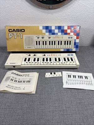 Vintage 1980’s Casio PT-1 Electronic Mini Keyboard Synthesizer Works FULL  TEST