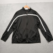 Starter Track Jacket Men's L Black White Stripe Full Zip Retro Y2K Athleisure