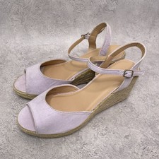 Simply Be Women’s Wide Fit UK 7 / EU 40 Espadrille Wedge Sandals Light Pink