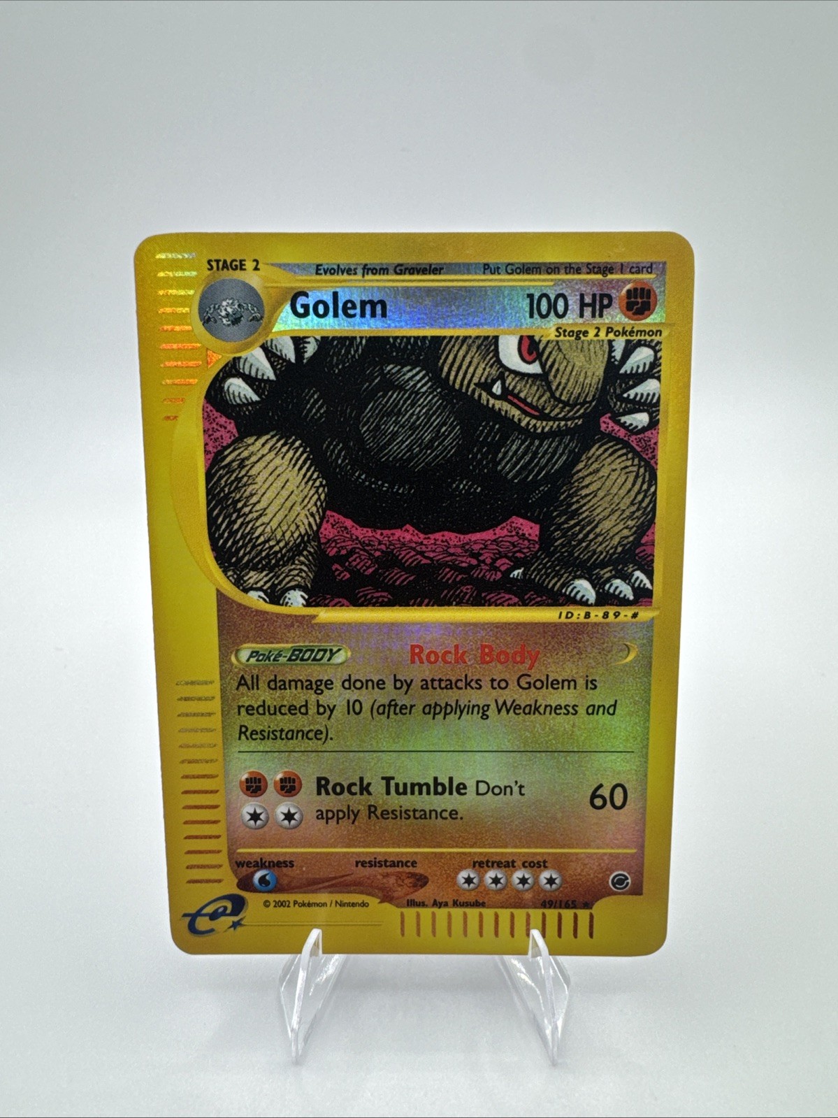 Pokémon Golem TCG Reverse Holo Card 49/165 Expedition Rare, Near Mint Condition