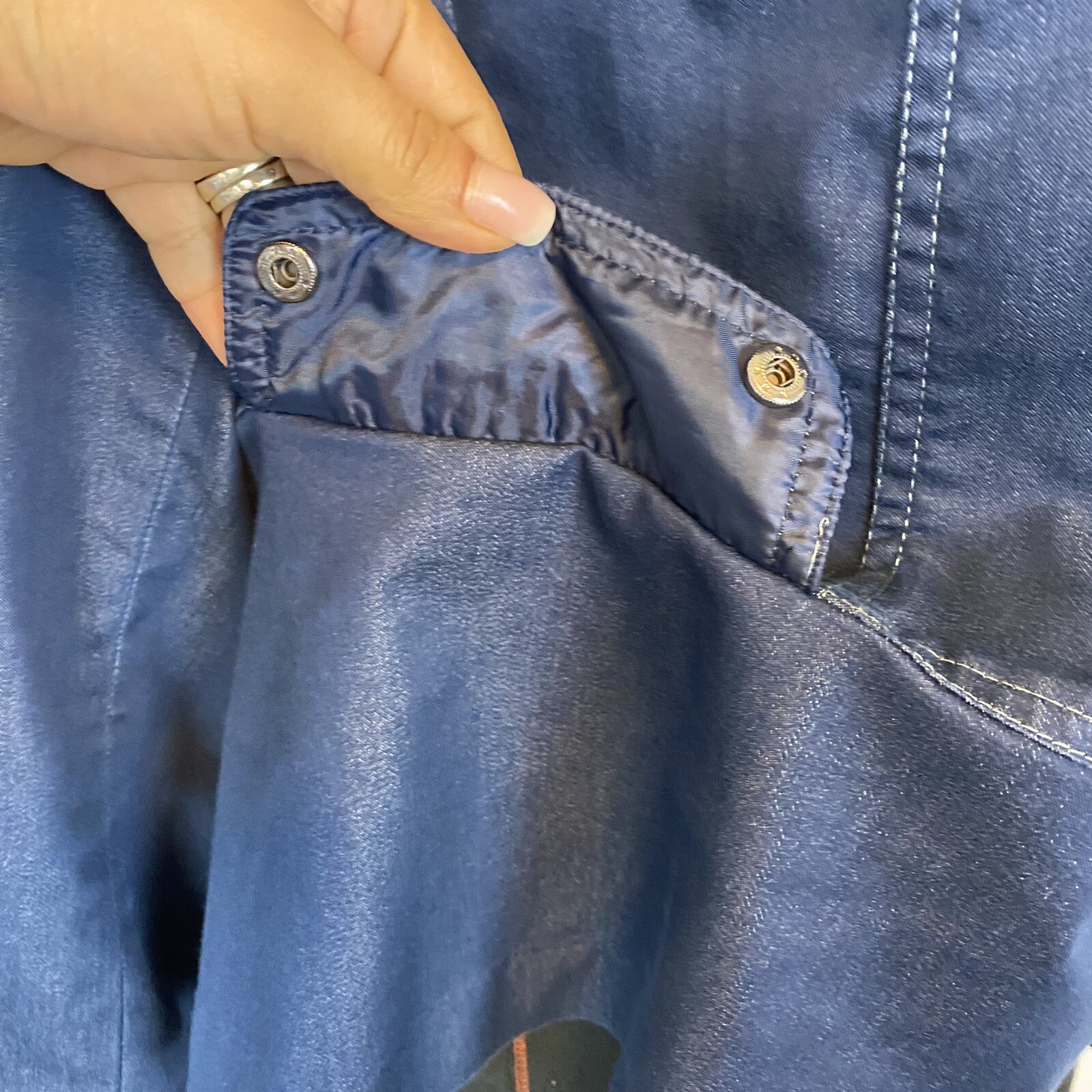 Studio V Snap Up Stretch Basic Blue Jacket Women … - image 7