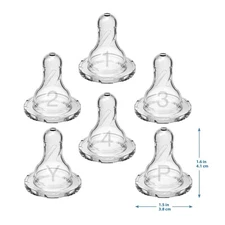 Dr. Brown'S Natural Flow Level 2 Narrow Baby Bottle Nipple 6-Pack 3m+medium Flow