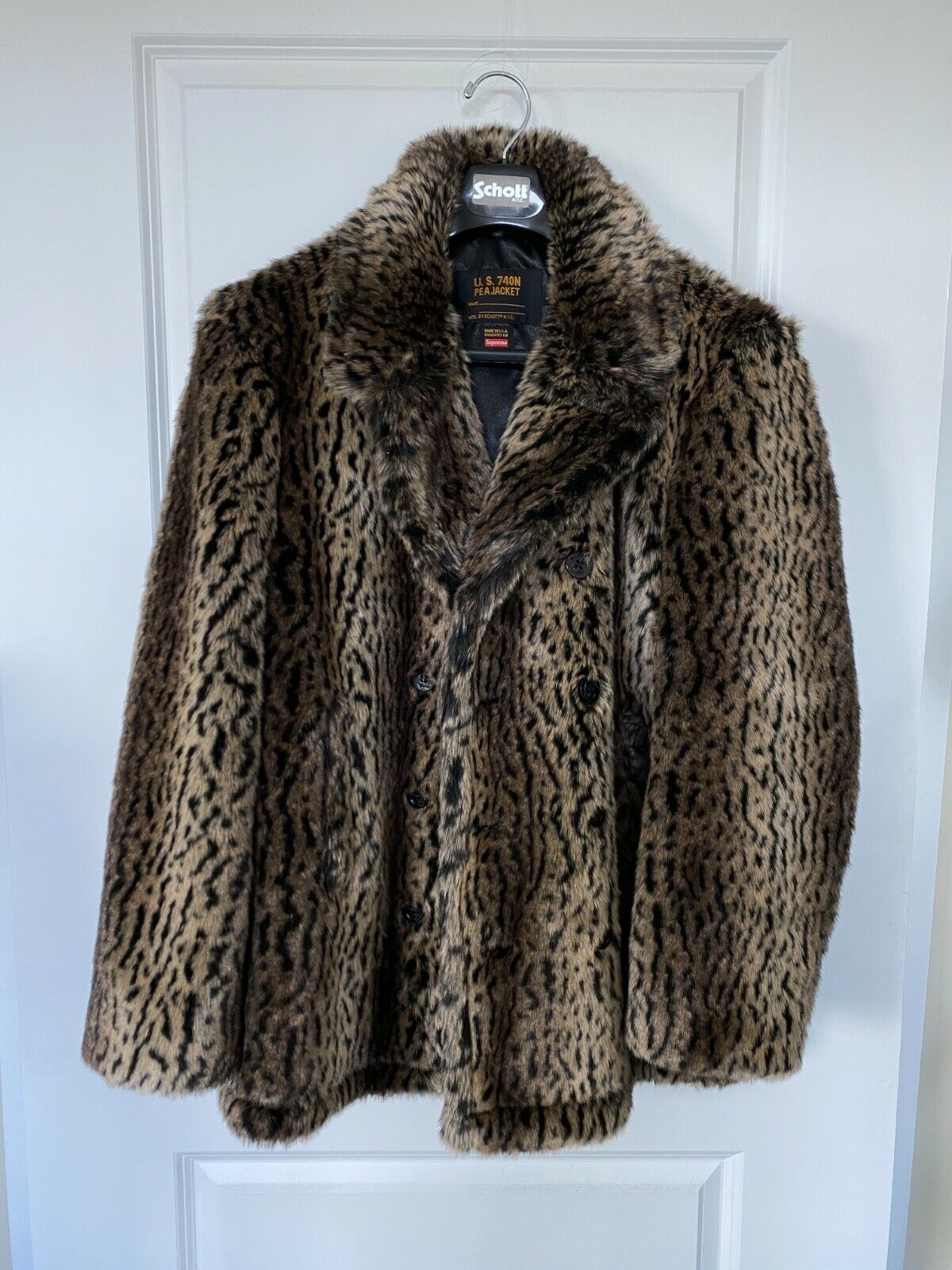 supreme faux fur leopard jacket S ファー | www.innoveering.net