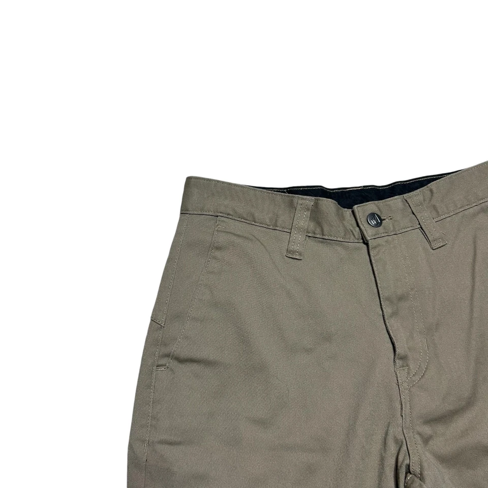 Volcom Frickin Chino Shorts Mens 28 Khaki Flat Front Casual Outdoors - Image 4 of 4