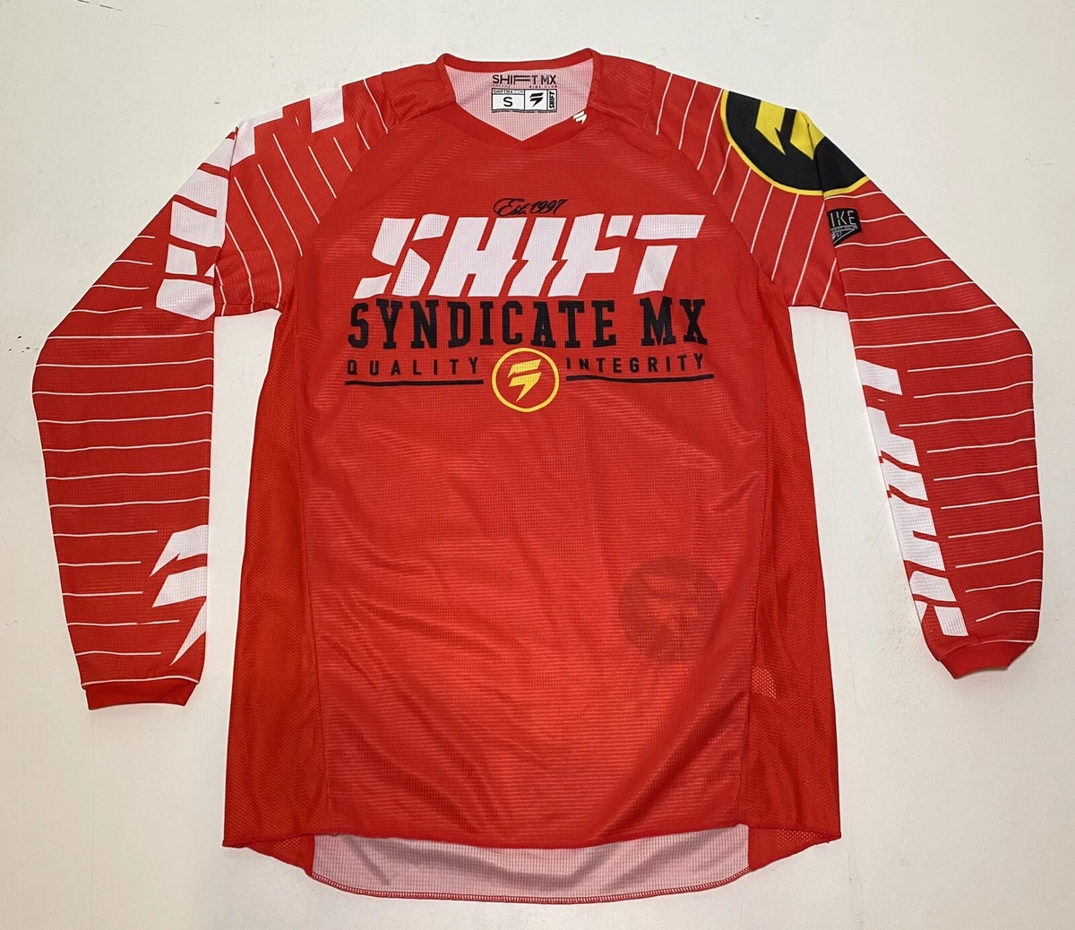 Shift MX Strike Syndicate Jersey Size S Red BMX MTB Kart Racing