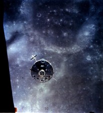 Apollo 16 Command and Service Module Over the Moon Lunar Module 8X12 PHOTOGRAPH