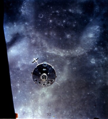Apollo 16 Command and Service Module Over the Moon Lunar Module 8X12 PHOTOGRAPH