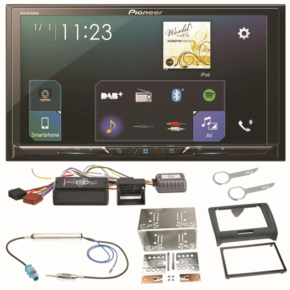 Pioneer SPH-DA230DAB Bluetooth Carplay Android Auto Einbauset für Audi TT 8J - Bild 1 von 1