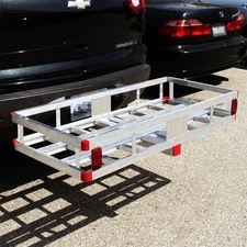 Aluminum Cargo Carrier Luggage Rack Bumper 2" Receiver Hitch Ball Mount RV Truck