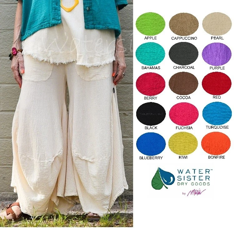 WATERSISTER Cotton Gauze GERRY Artsy Pant 1(S/M) 2(L/XL) 3(1X+) oh my COLORS