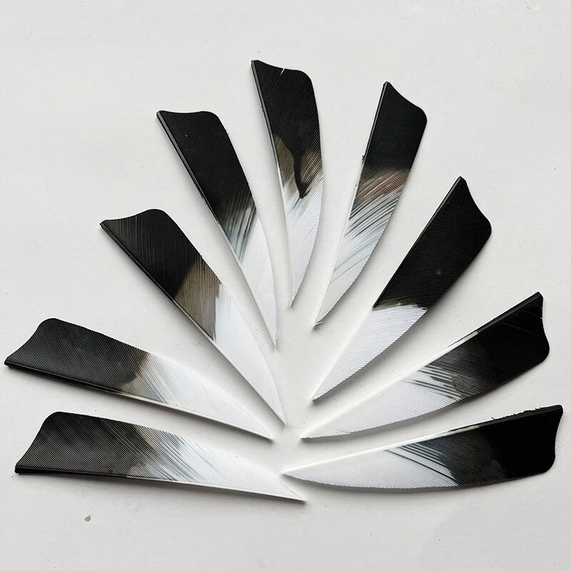 50 PCS 3INCH Shield Gradient Black Archery Arrow Feathers Fletchings RW LW - Image 4 of 4