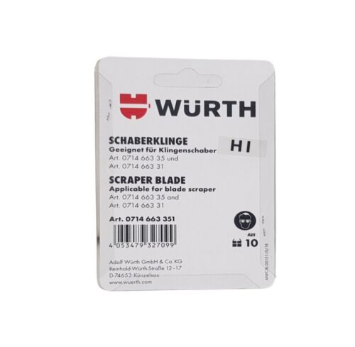 10 St. Würth Klingenschaber Kochfeldschaber Glasschaber Ersatzklingen 0714663351 - Bild 2 von 3