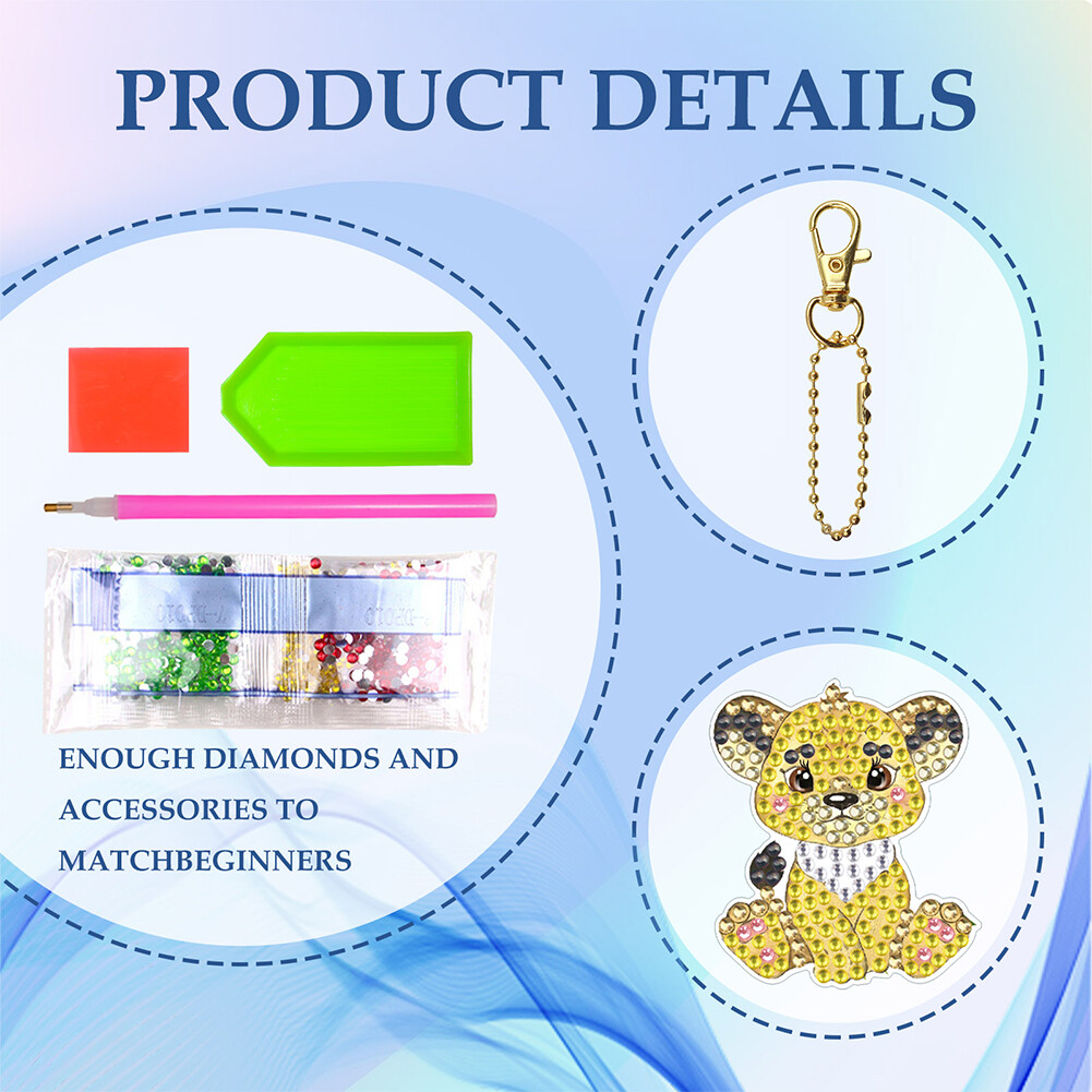 10pcs Diamond Art Key Rings Art Craft 5D Hanging Ornaments DIY Bag ...