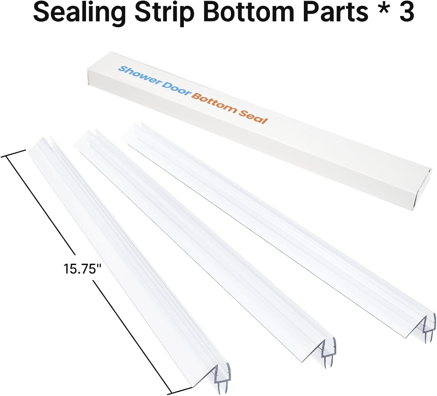 Shower Door Bottom Seal for 1/4 Inch Glass 47.25 Inches Clear