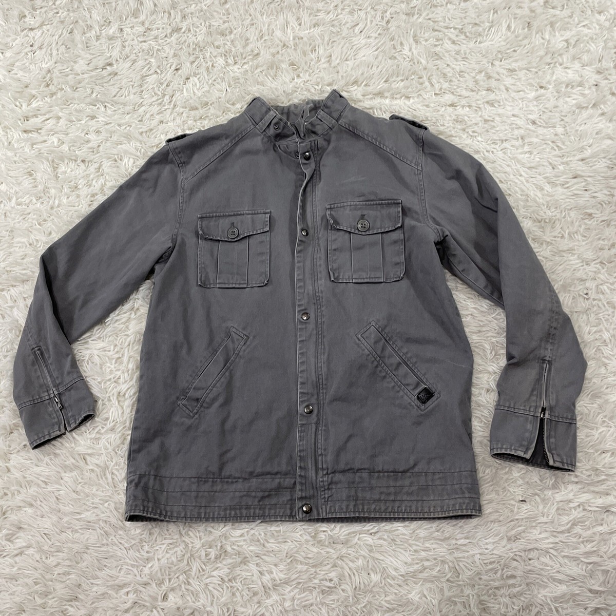 IMPERIAL MOTION Utility Jacket Mens L Twill Gray Grandpa