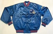 Vintage Chalk Line NFL New York Giants Satin Bomber Jacket L Blue USA