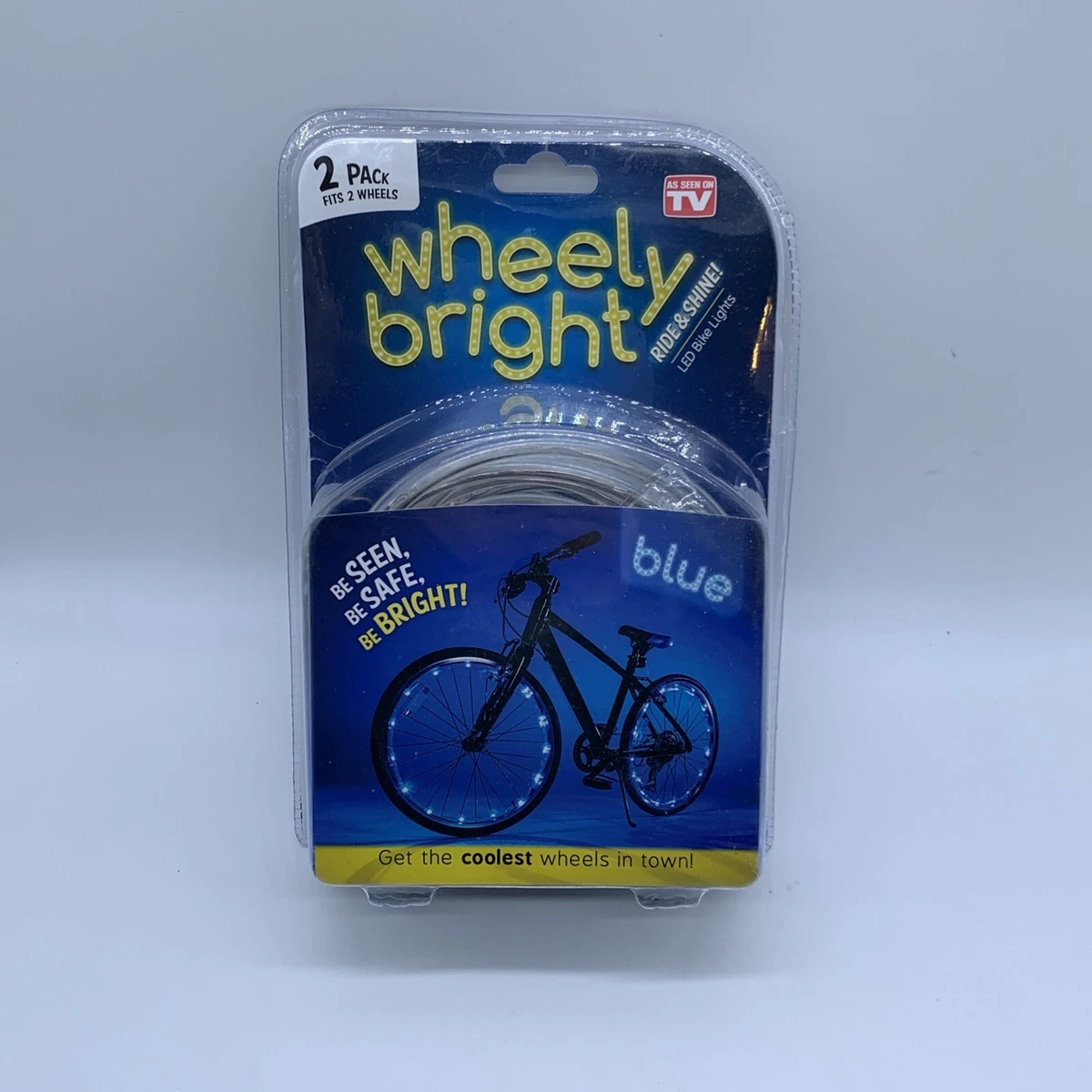 Wheely Bright Blue LED Bike Bicycle Lights 2 Pack Wheels Tires AS SEEN ON TV