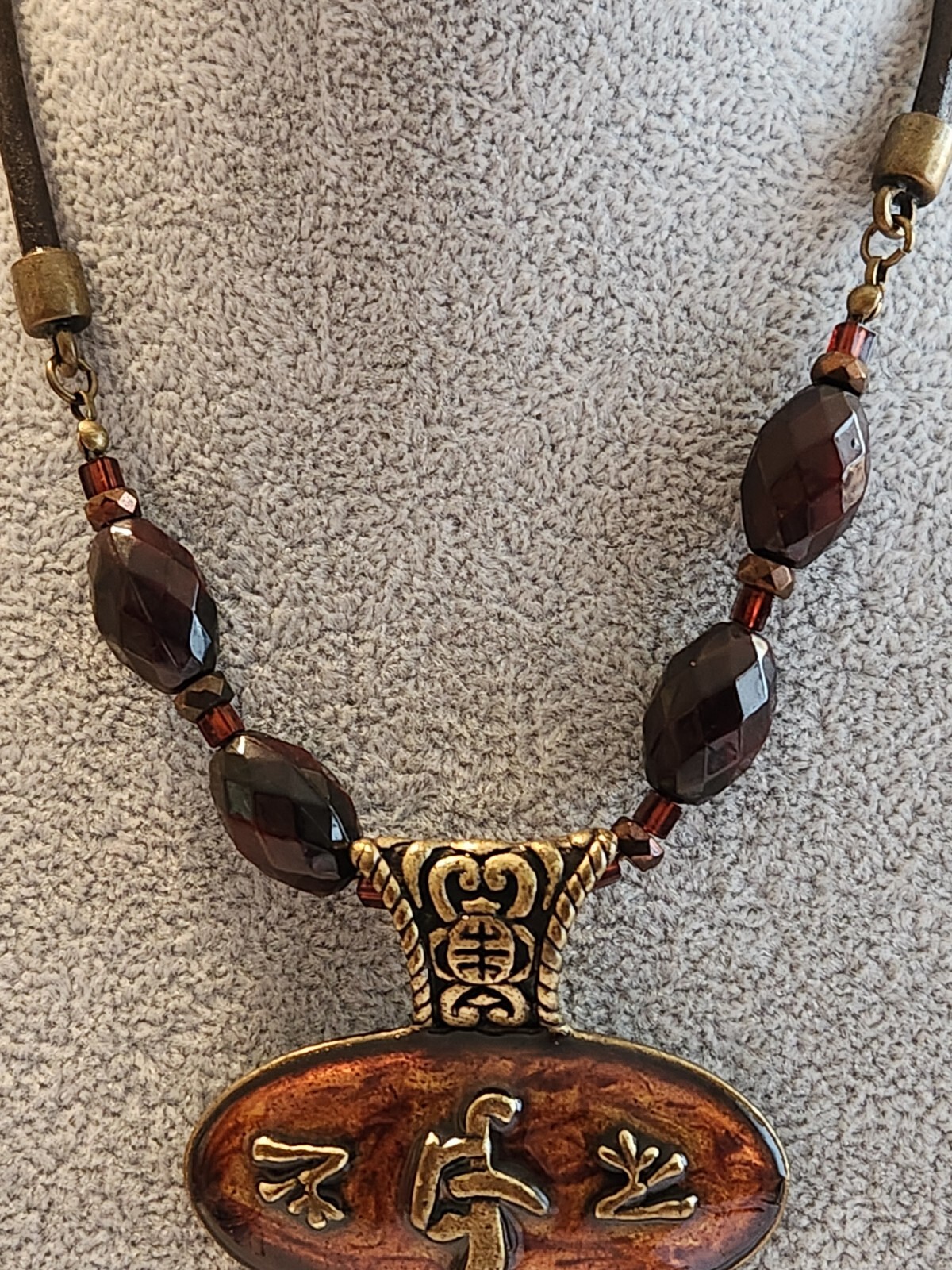 Chicos 16" Large Statement Necklace Brasstone Wit… - image 3